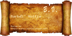 Barhó Vulfia névjegykártya